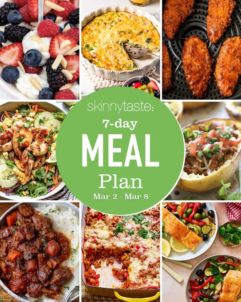 Free 7 Day Healthy Meal Plan (March 2-8)