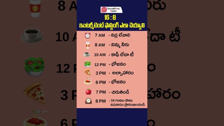16 గంటల ఉపవాసం ఇంటర్మీటెంట్ ఫాస్టింగ్|16/8 Intermittent Fasting Plan for weightloss #fasting #shorts