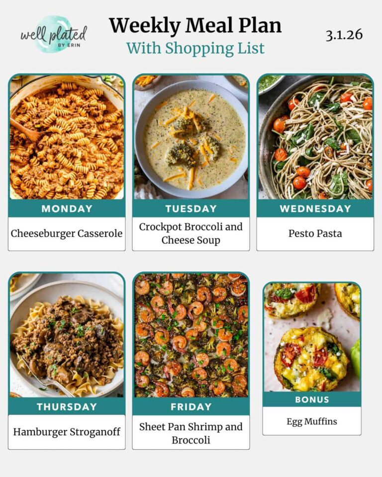 Weekly Meal Plan 3.1.26 – WellPlated.com