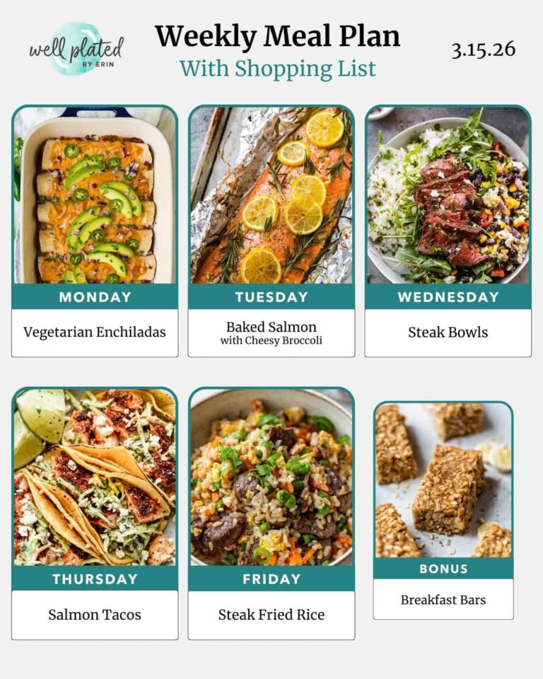 Weekly Meal Plan 3.15.26 – WellPlated.com