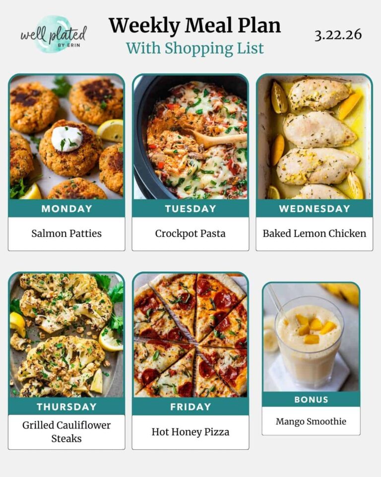 Weekly Meal Plan 3.22.26 – WellPlated.com
