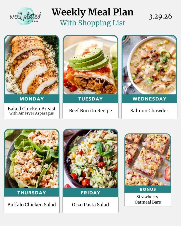 Weekly Meal Plan 3.29.26 – WellPlated.com