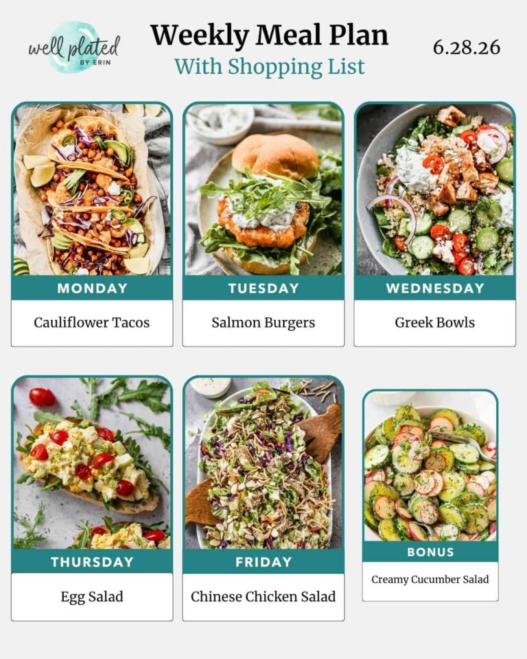 Weekly Meal Plan 6.28.26 – WellPlated.com