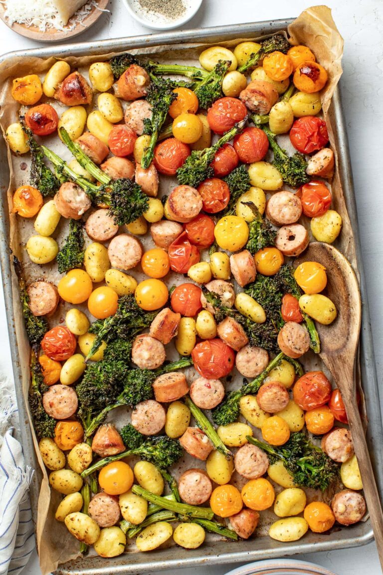 Sheet Pan Gnocchi and Sausage with Tomatoes and Broccolini