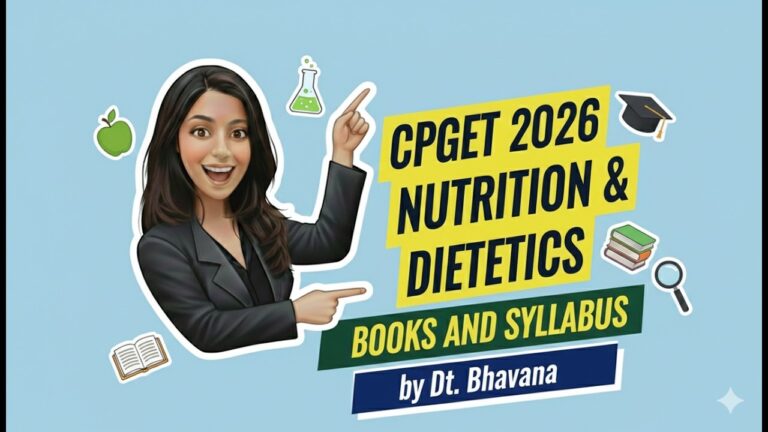 CPGET 2026 MSc Nutrition & Dietetics: Full Syllabus, Best Books Preparation for CPGET 2026