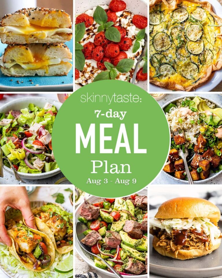 Free 7 Day Healthy Meal Plan (August 3-9)